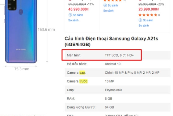 Cách kiểm tra màn thuộc dòng màn LCD hay Amoled